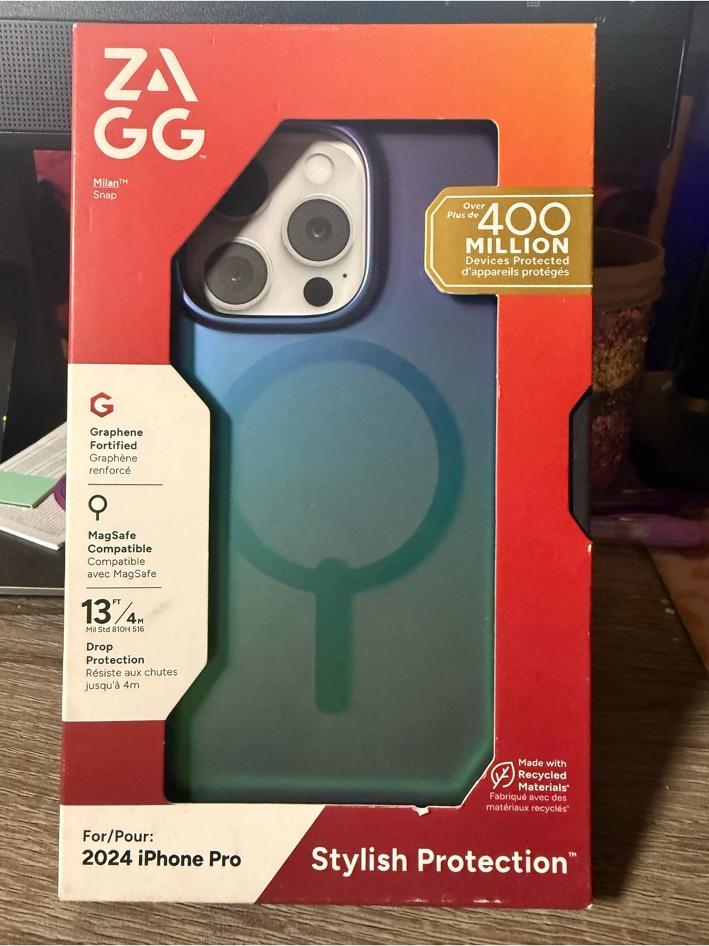 ZAGG Milan Snap MagSafe Case for iPhone 16 Pro Graphene 13ft Drop Protection NWT